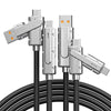 1M Data Cable 4-in-1 PD Flash Charging Cable Two in Two 120W Super Fast Charger Cable for iPhone/Samsung/Android Phones