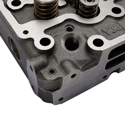 Complete Cylinder Head for Kubota V3300 Engine, Fits Bobcat S650 & Kubota SVL75, with 12 Valves Pre-Installed