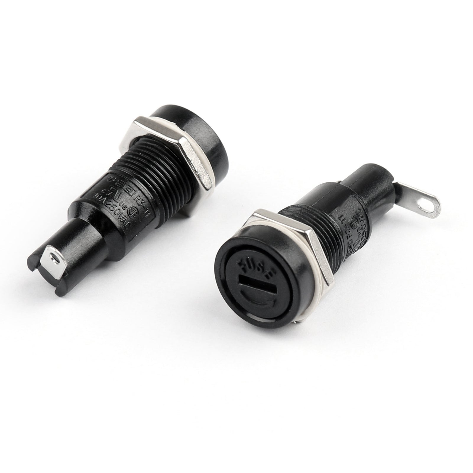 2PCS SCI R3-11 Panel Mount Chassis Fuse Holder For 5x20mm Glass Fuses 10A 250V