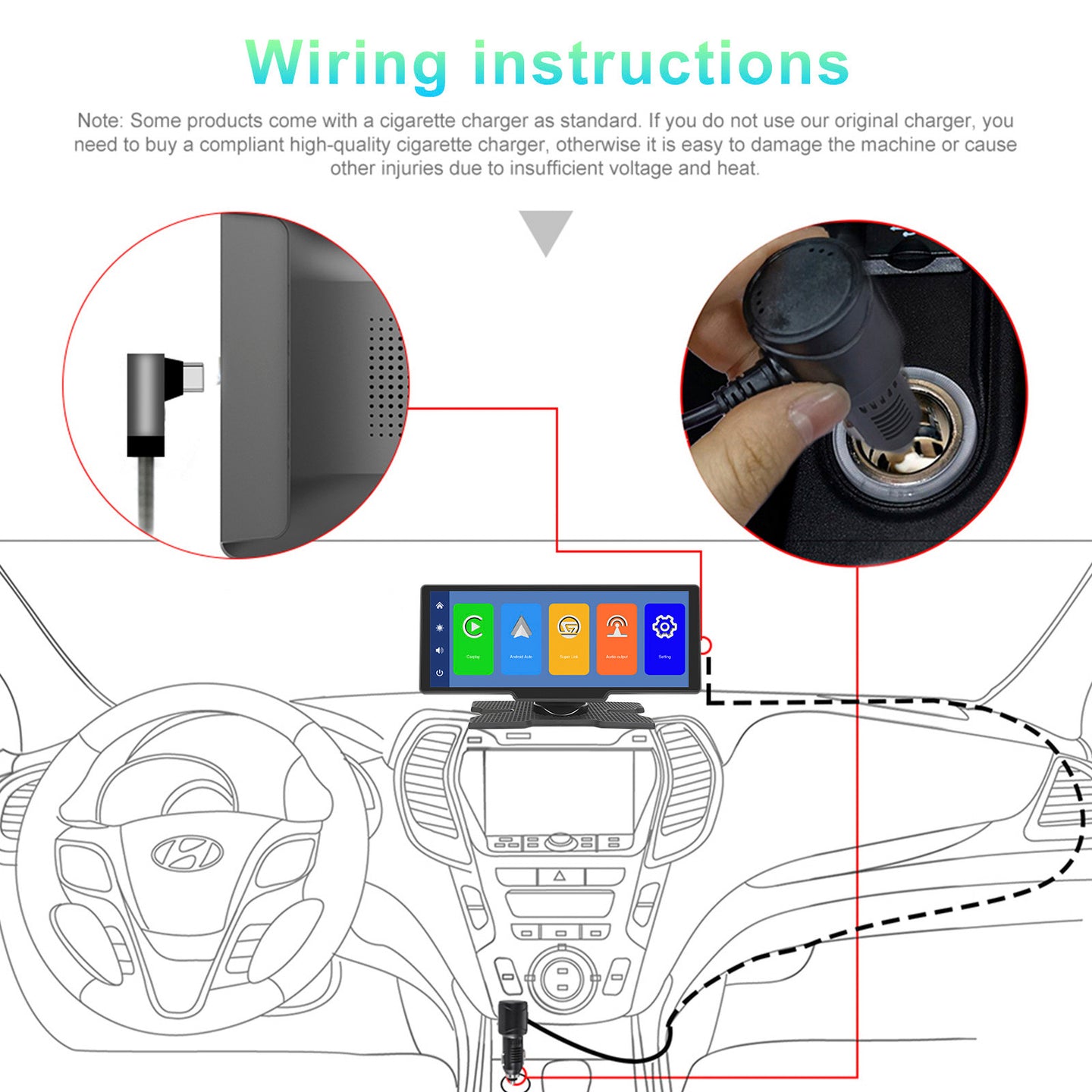 10.26inch HD Car Display CarPlay Car Navigation all-in-one Machine 12 LED Camera