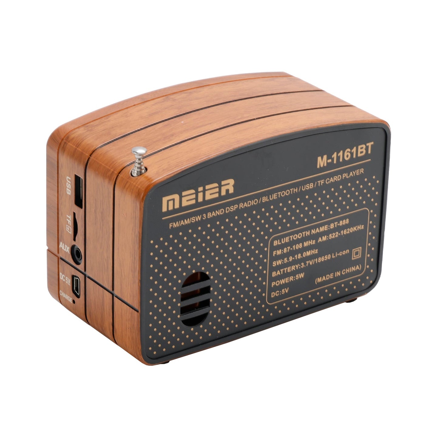 Retro Bluetooth Radio Speaker - Vintage Style Wireless Music Player with FM & Alarm