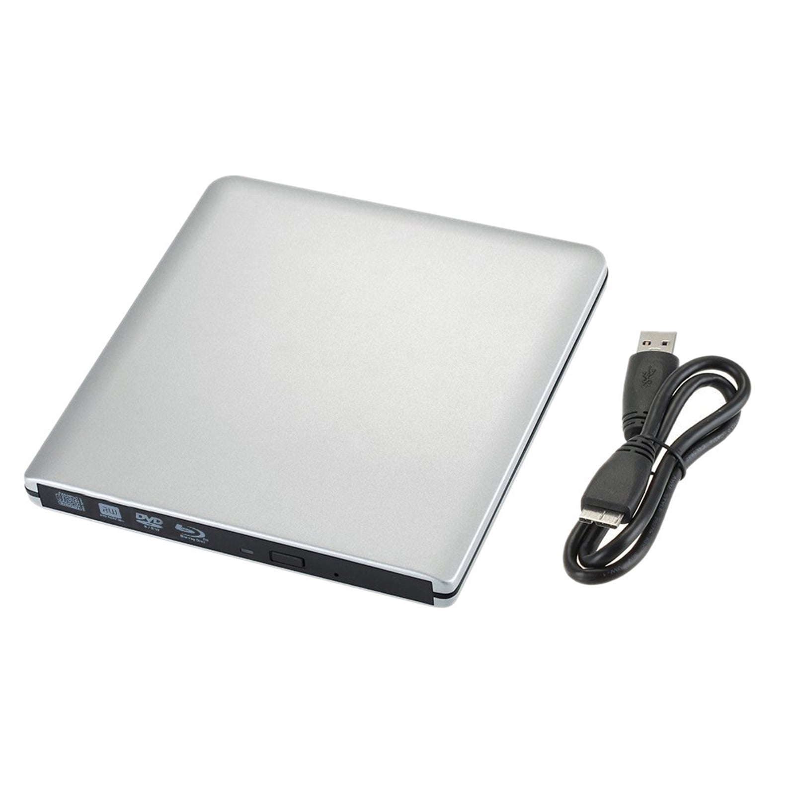 USB 3.0 4K Blu-Ray Drive, External BD/DVD Burner & 3D Player for Mac & PC, Super Slim Aluminum Body (Silver)