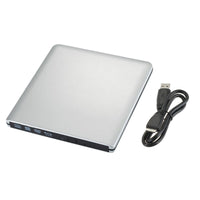 USB 3.0 External DVD/BD Burner & Recorder Drive – 4K Playback, Super Slim, Silver