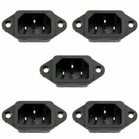 5X IEC320 C14 3 Pin Screw Mount Male Power Socket 10A 250V For Boat DIY AC-04 UE
