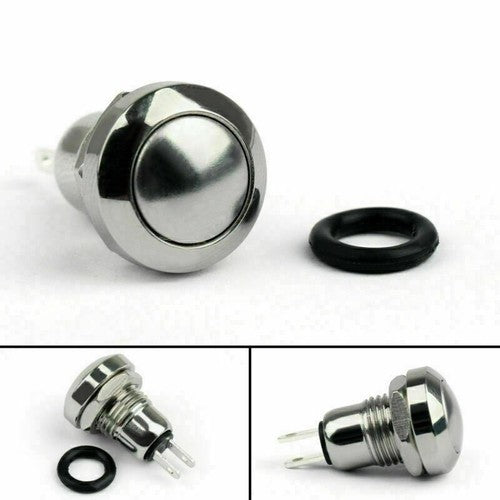 8mm Mini 1NO 2Pin Metal Momentary Push Button Switch 3A/250V Fr Car/Boat/DIY