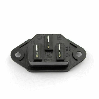 5X IEC320 C14 3 Pin Screw Mount Male Power Socket 10A 250V For Boat DIY AC-04 UE