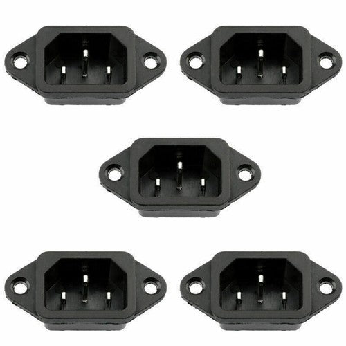 20PCS IEC320 C14 3 Pin Screw Mount Male Power Socket 10A 250V For Boat DIY UE
