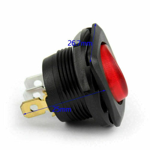 4Pcs Waterproof R13-135B Rocker Switch 3Pin 2 Position ON-OFF 10A/16A Red US