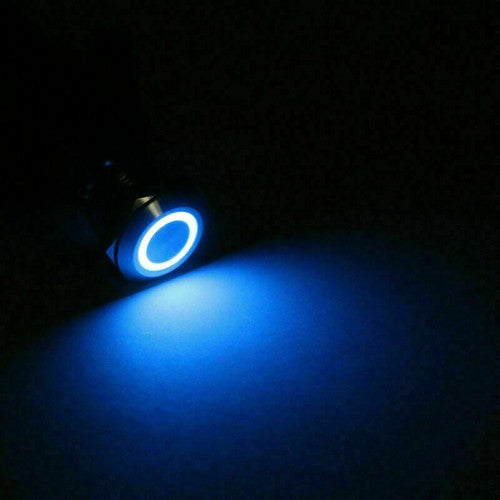 Mini 12mm 12V LED Stainless Steel Momentary Push Button Switch For Car/Boat/ US