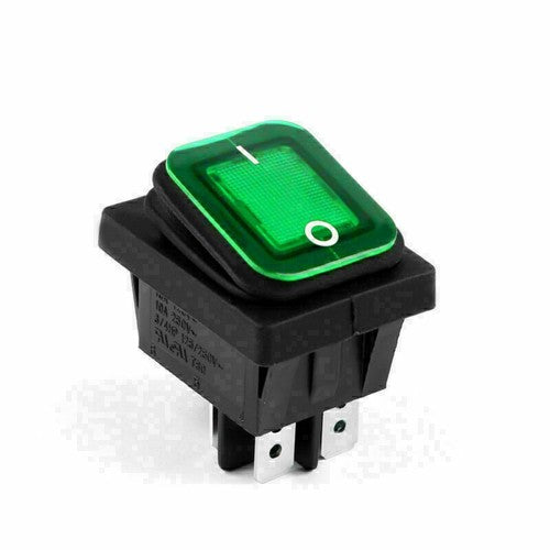 1℅ RLEIL RL2-102 Waterproof IP65 Car Rocker Switch 4Pin 125/250VAC Green P1