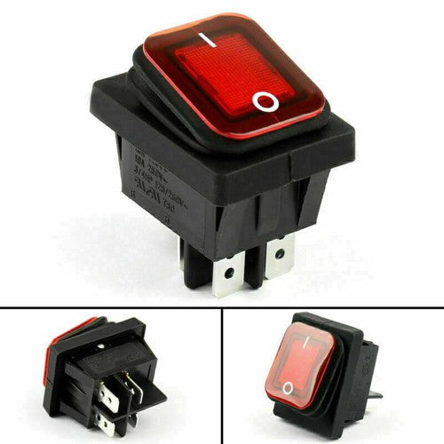 1Pcs RLEIL RL2-102 Waterproof IP65 Car Rocker Switch 4Pin ON/OFF 125/250VAC R NEW