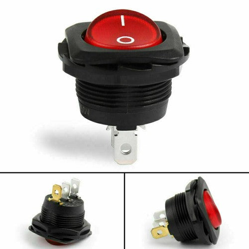 4Pcs Waterproof R13-135B Rocker Switch 3Pin 2 Position ON-OFF 10A/16A Red US