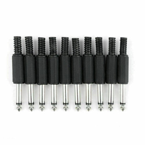 10 x 6.35mm Male Ts 1/4" Mono Jack Audio Plug Connector Jack Adapter  UE