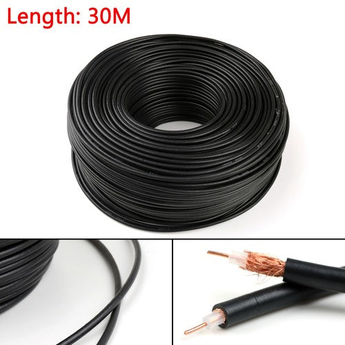30m (98ft) RG58 RF Coaxial Cable Connector 50ohm Coax Transceiver Pigtail