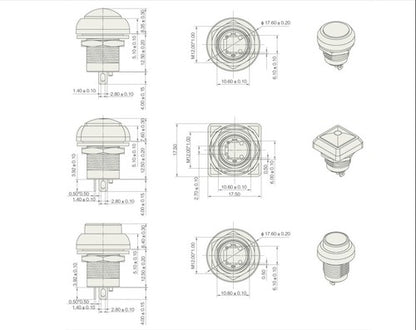 12/16mm Push Button Switch Latching/Momentary IP67 High Round LED For Car/Bo New