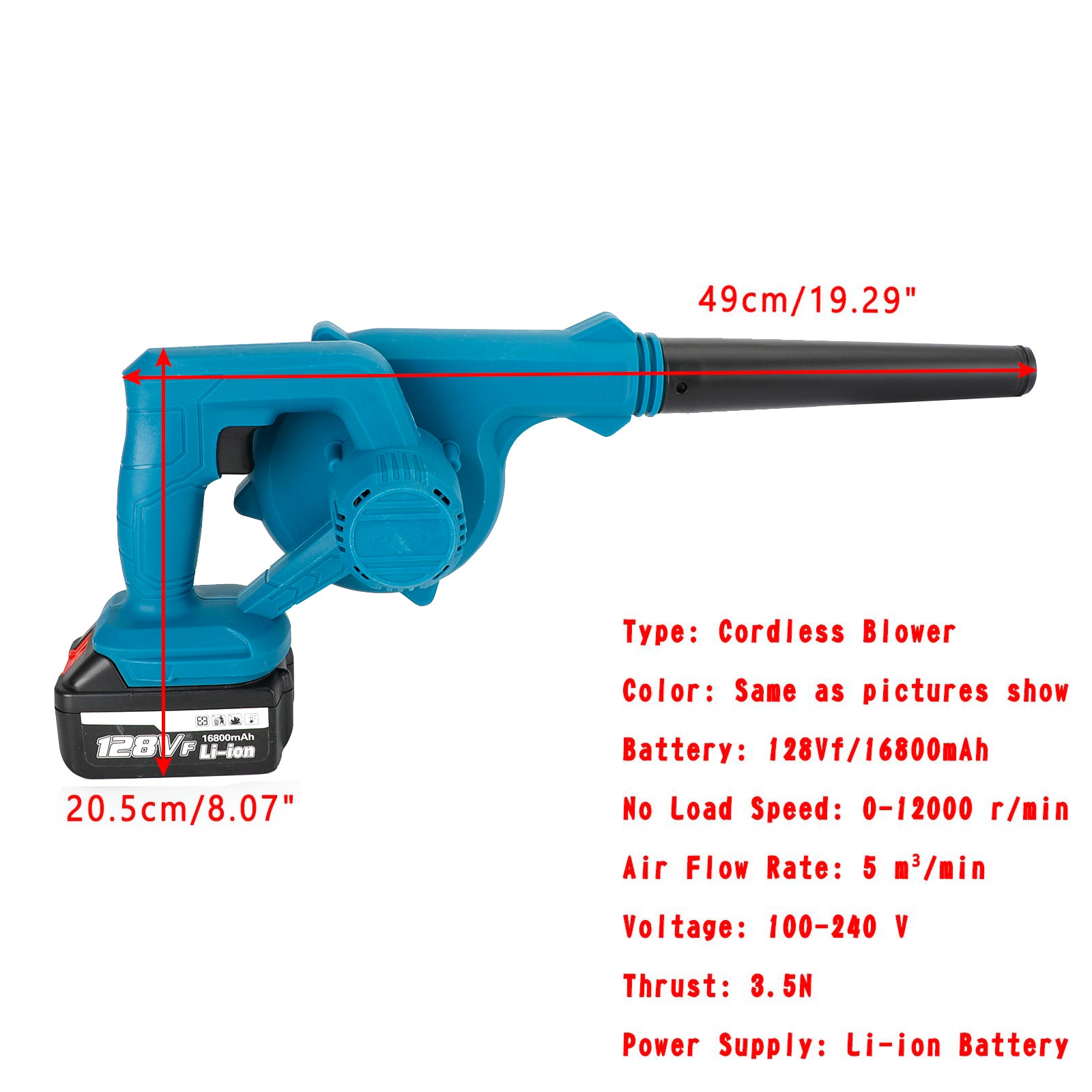 128VF 2-in-1 Cordless Leaf Blower & Vacuum Kit with 2 Batteries & Charger, Brushless Motor for Yard Cleanup