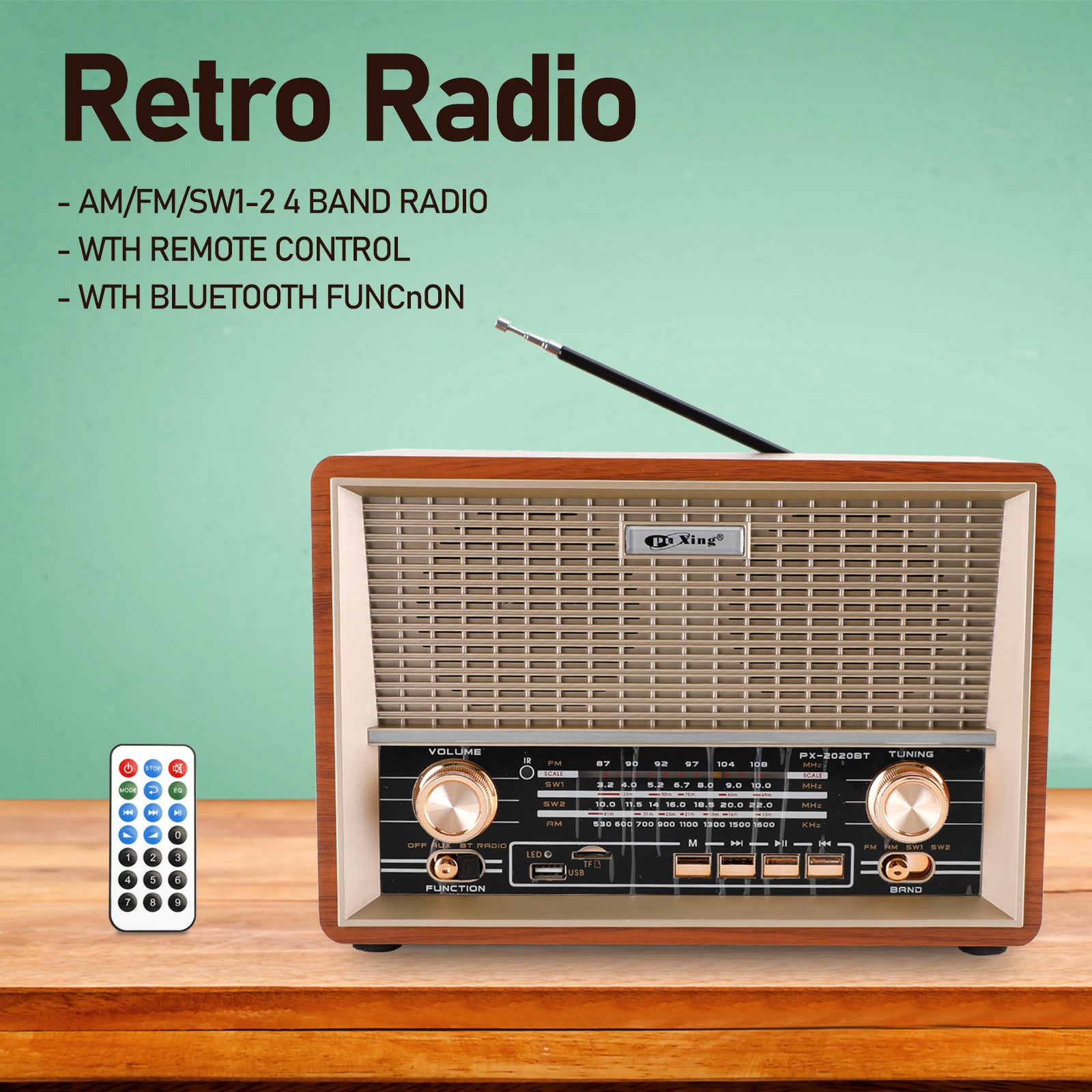 Retro-Style Decorative Radio Multifunction Music Player Bluetooth Speaker Radio