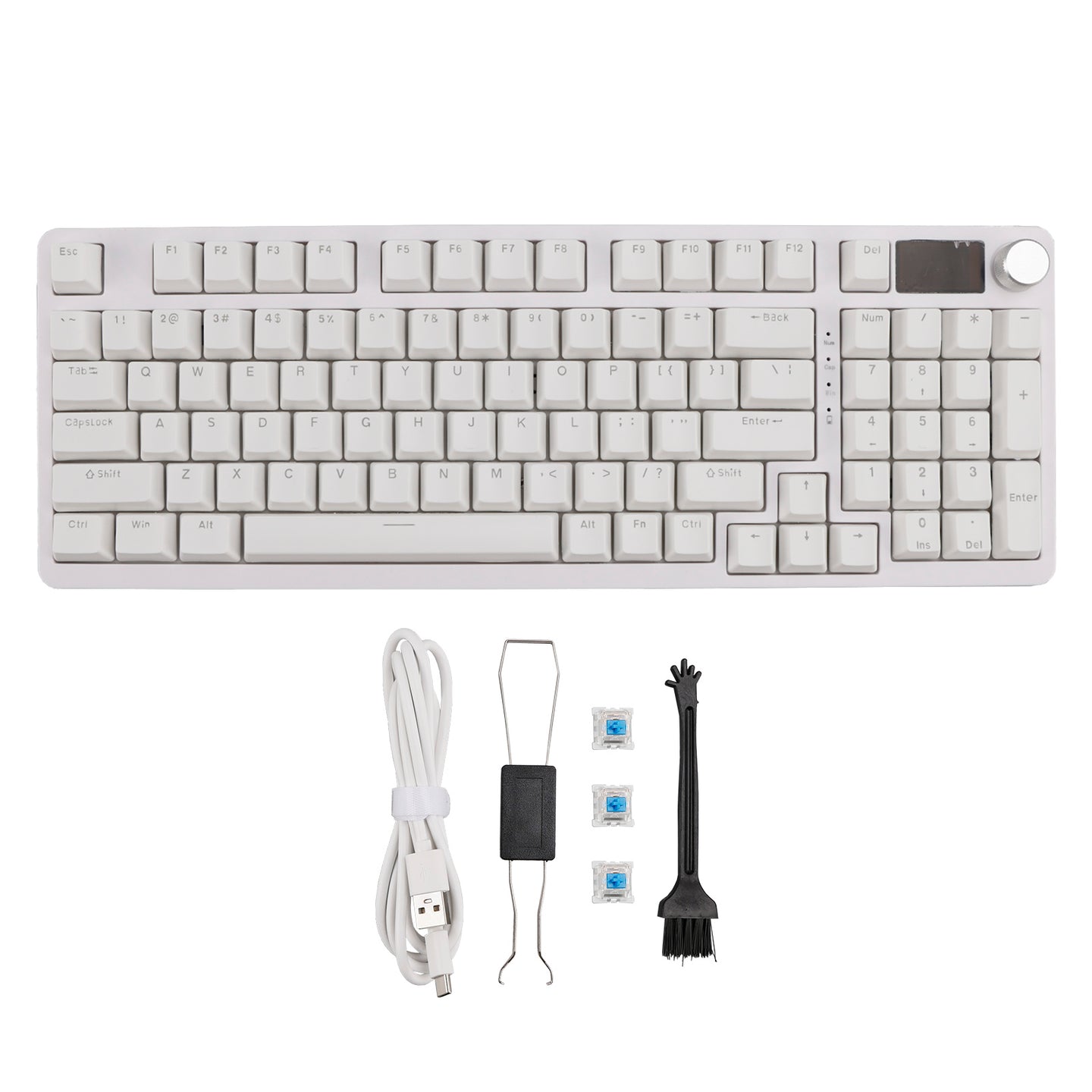 98-Key 2.4G Wireless Bluetooth Three-Mode Mechanical Keyboard RGB Hot-Swappable