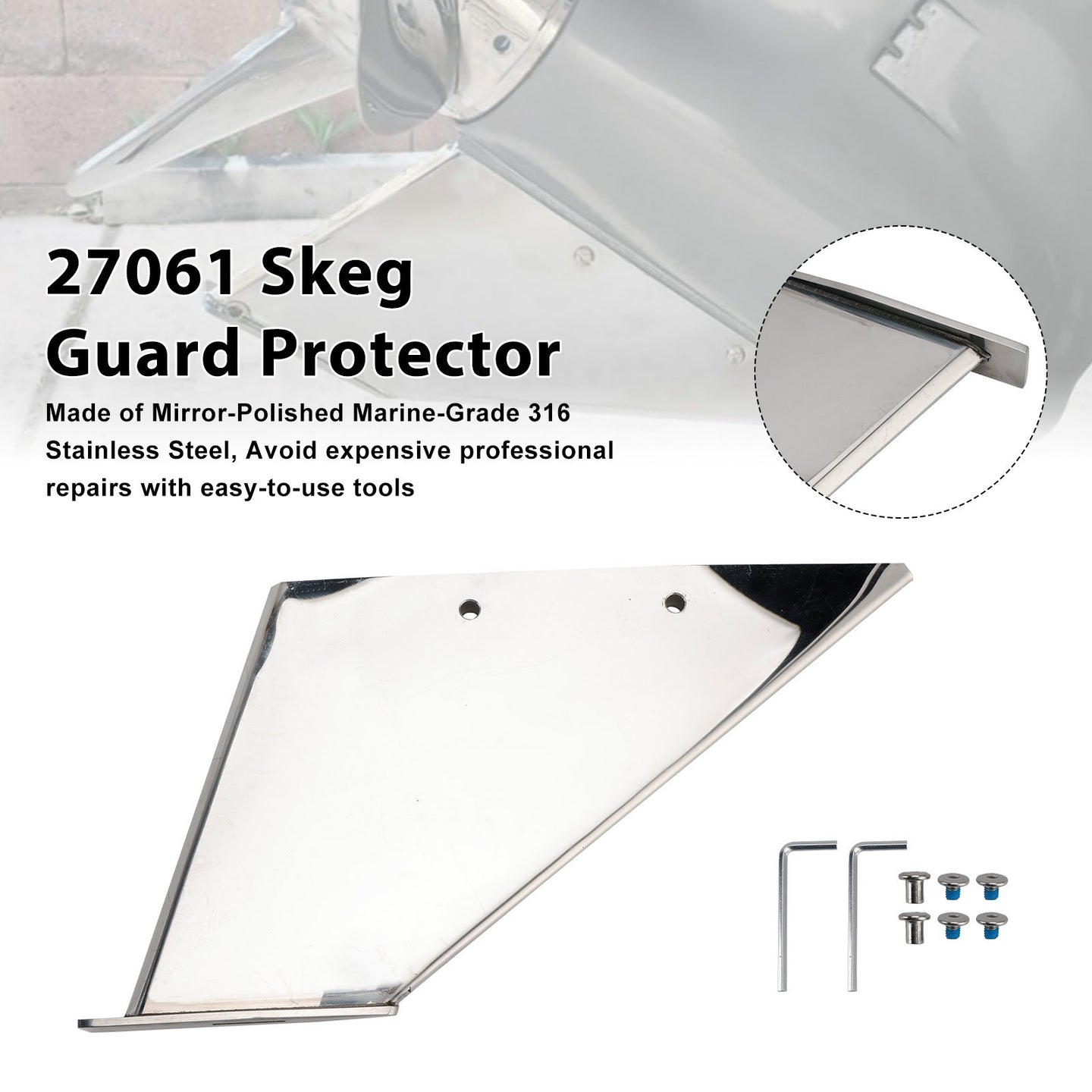 27061 Skeg Guard For Mercury 75HP 90HP 115HP 175HP Mariner 135 150 175 200HP