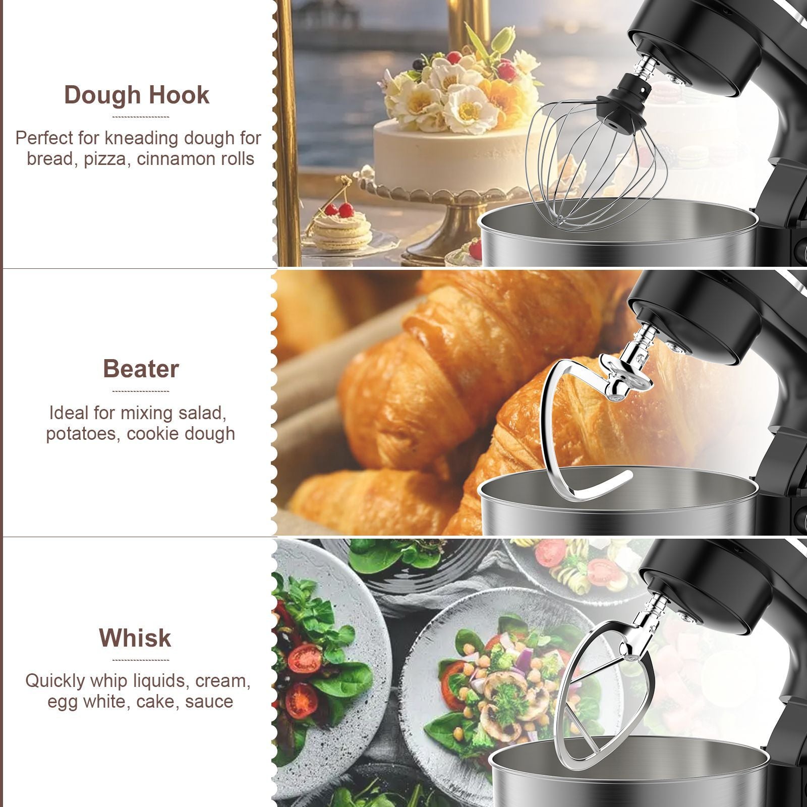 7.4QT Electric Stand Mixer & Dough Maker with Ferment Function (10-Speed)