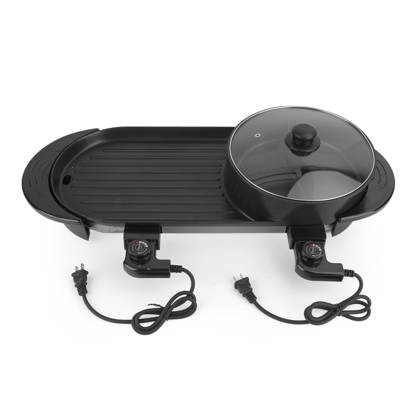 2-in-1 Electric Hot Pot & Smokeless Indoor Grill (110V)
