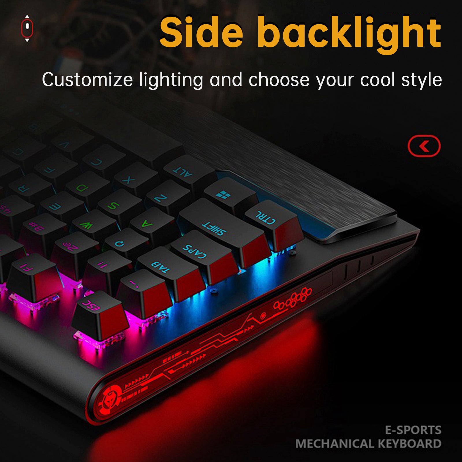 K1000 Mechanical Keyboard Wired 104-key Red Switches Customized Mute Keyboard