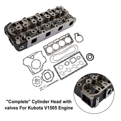 Complete Cylinder Head Assembly with Gasket Kit for Kubota V1505 V1505D 1G091-03044