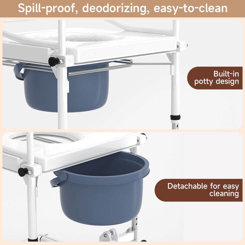 Hydraulic Patient Transfer Wheelchair – Removable Split-Type Chair, 250lb Capacity