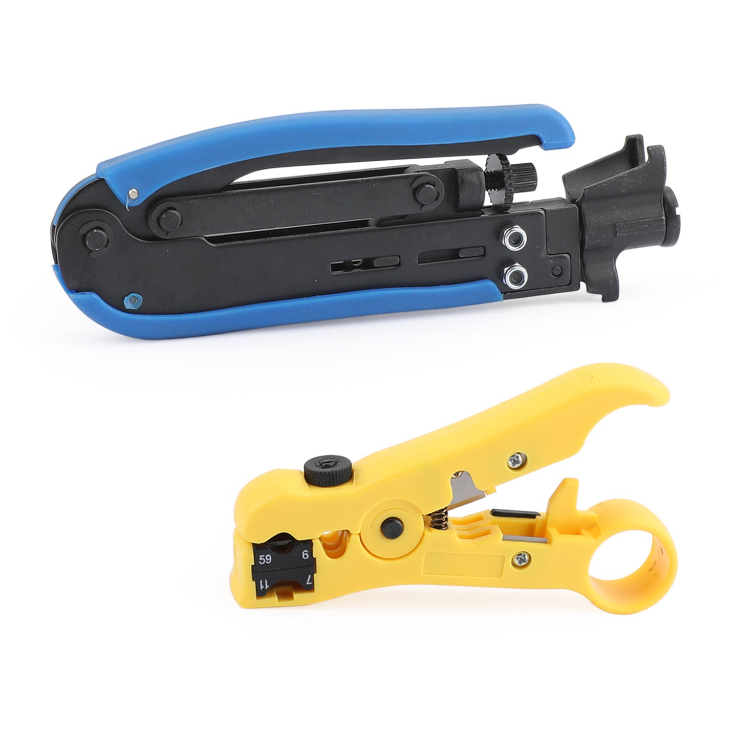 Coaxial Cable Compression Tool Kit with Crimper & Stripper for RG59, RG6, RG11 F-Type Connectors