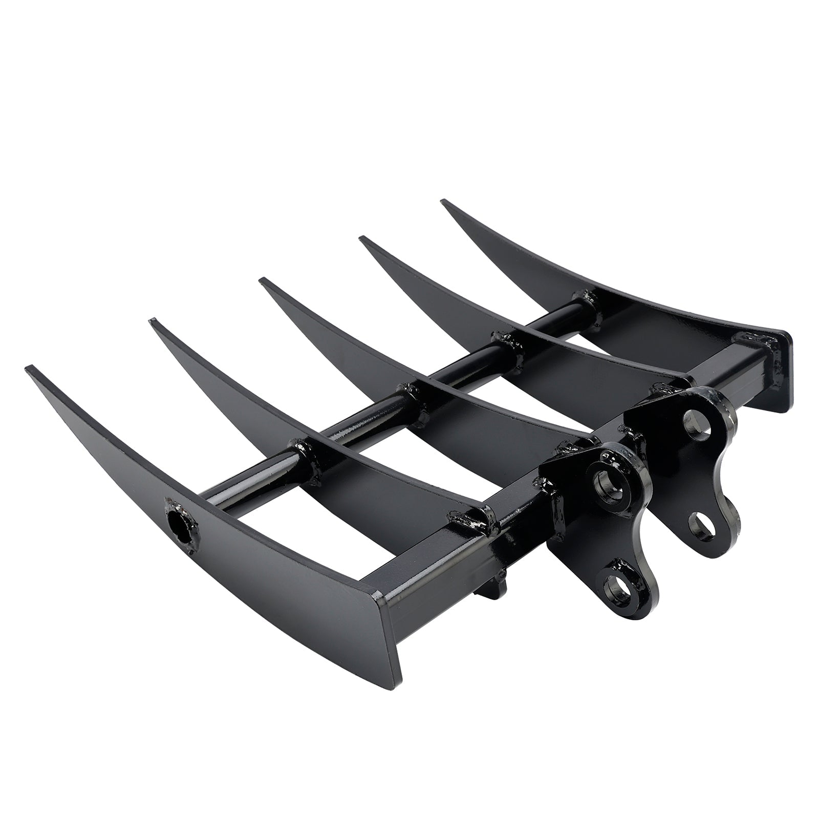 Mini Excavator Rake Attachment for 25mm Pins, 90mm Centers & 90mm Span, for Land Clearing & Root Removal