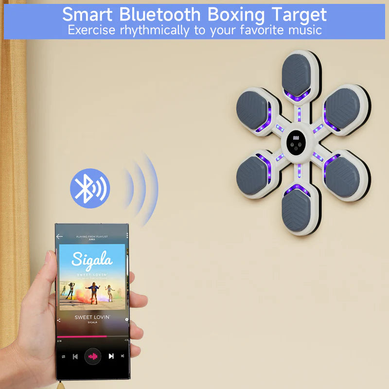 Bluetooth Smart Music Boxing Machine – Wall-Mounted Reflex & Fitness Trainer for Home, Office & Gym