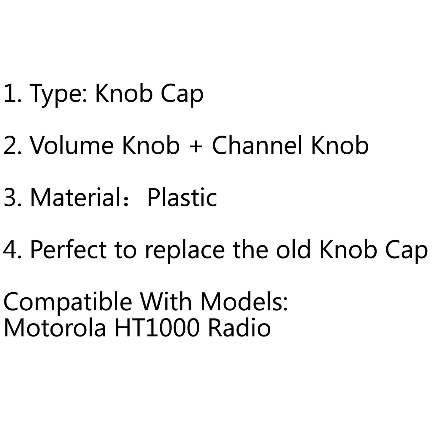 4Set Volume Control Knob + Channel Switch Knob Cap For HT1000 Radio