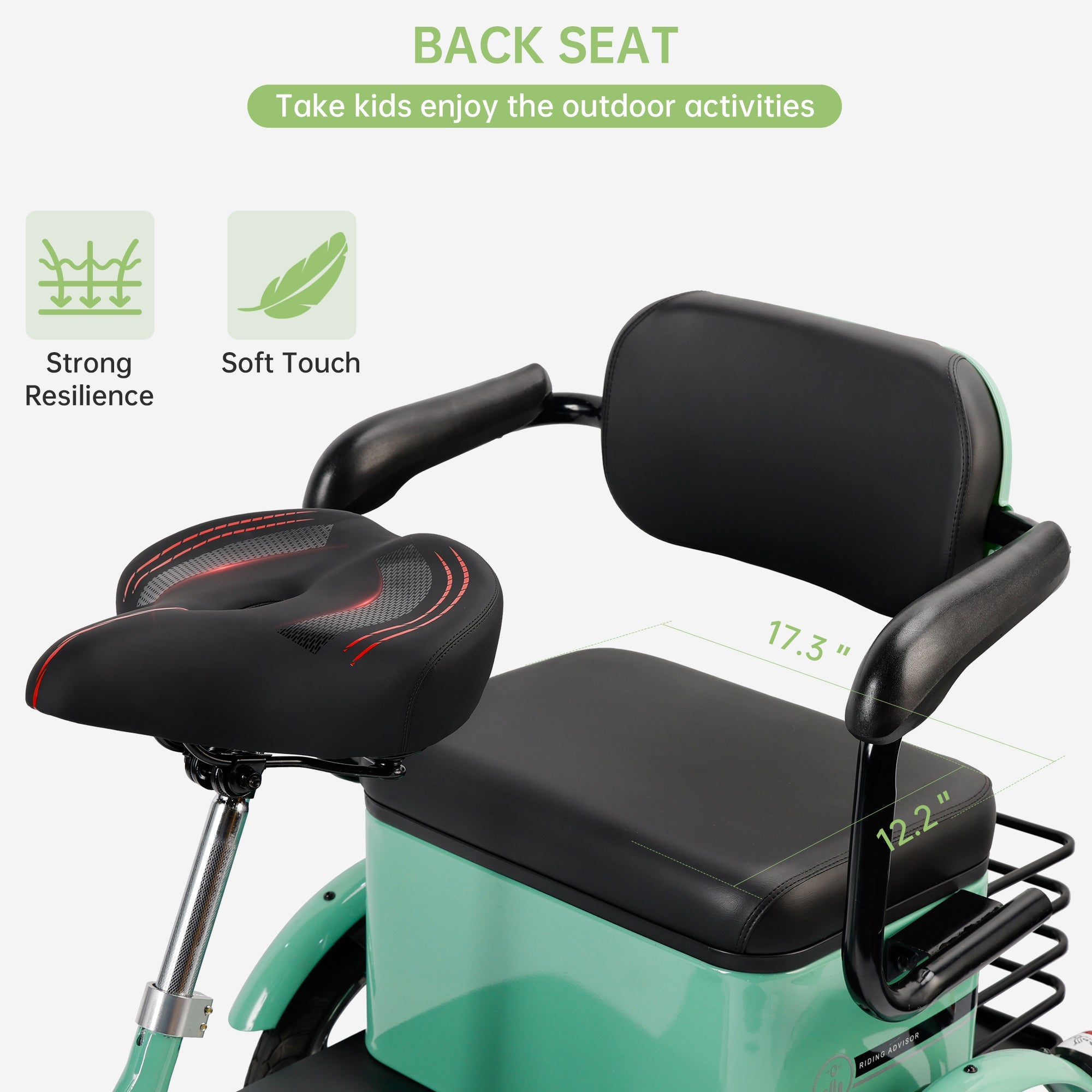 Electric Folding Tricycle 400W, 3-Wheel Bike for Adults, 48V Battery
