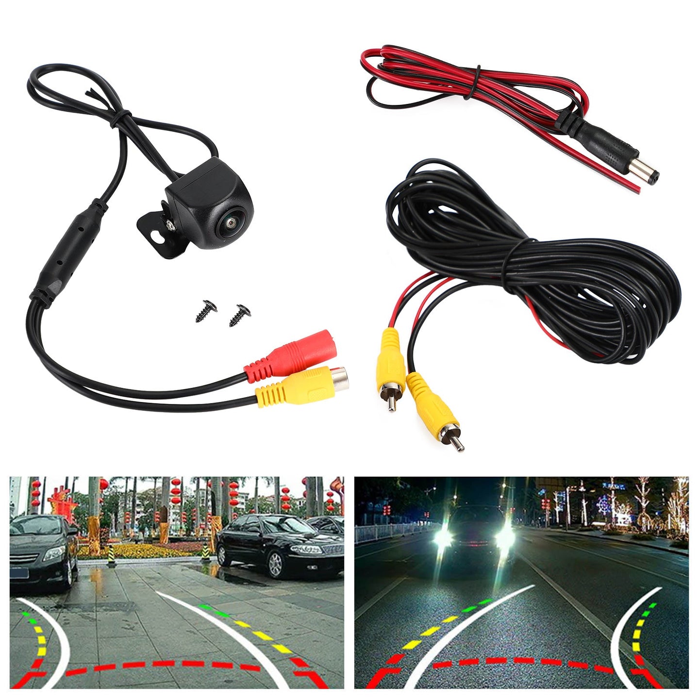 Dynamic Trajectory Car Backup Camera – Rear View Reverse Parking Camera with Moving Guide Lines