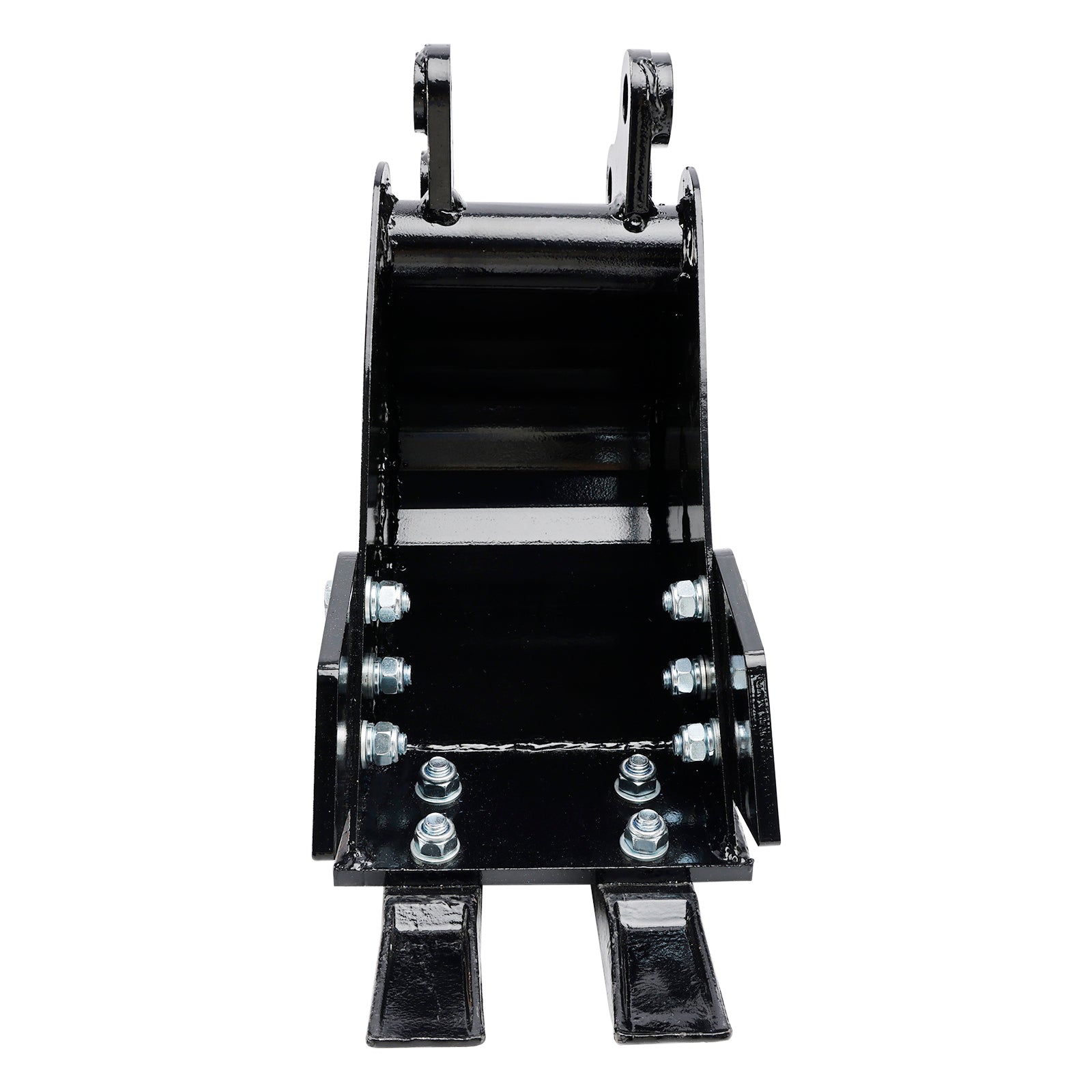 8" (200mm) Mini Excavator Trenching Bucket, 2-Tooth, Fits 25mm Pins, 90mm Pin Centers, 90mm Span