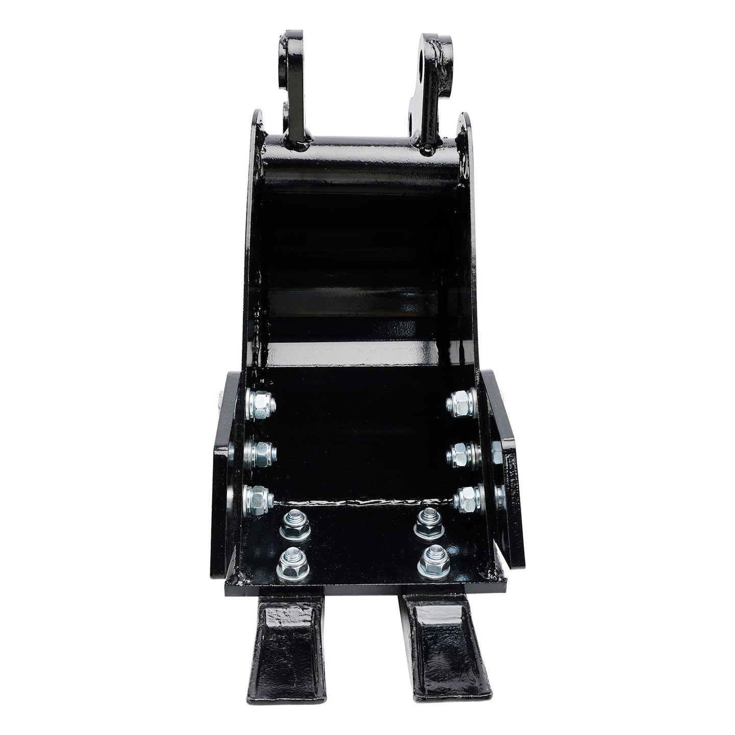 8" (200mm) Mini Excavator Trenching Bucket, 2-Tooth, Fits 25mm Pins, 90mm Pin Centers, 90mm Span