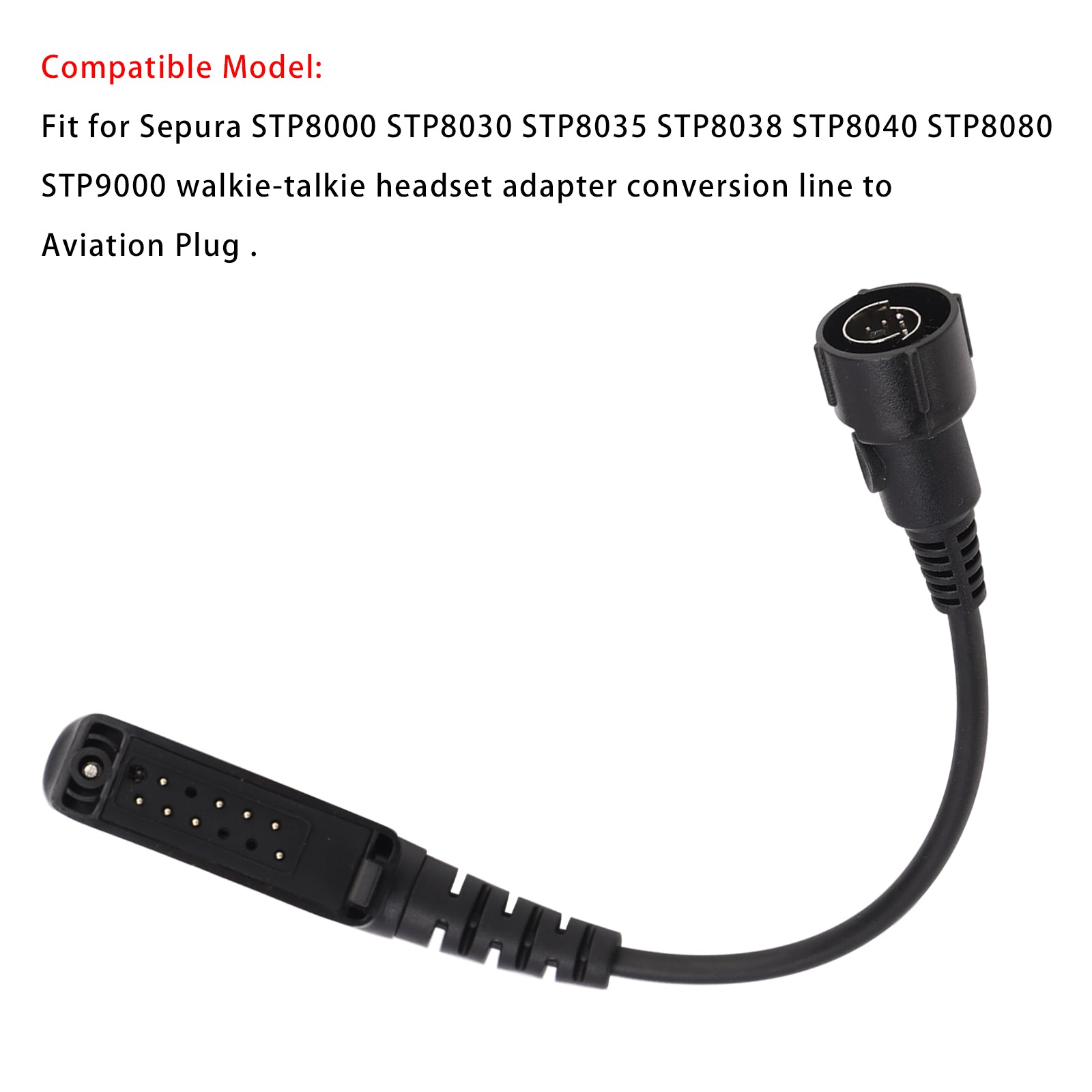 Replaceable Aviation Plug Converter Cable for Sepura STP8038 STP8040 STP8080