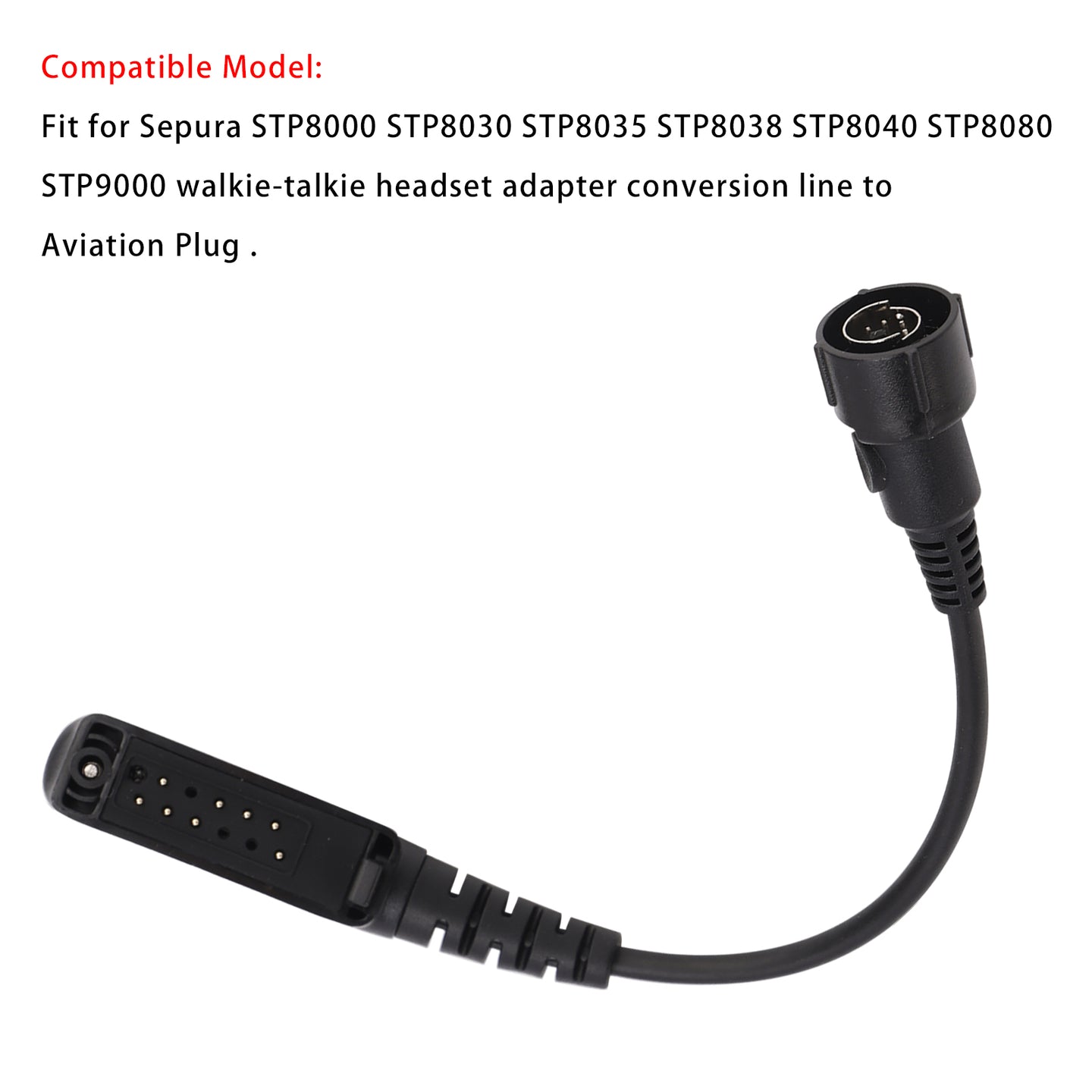 Replaceable Aviation Plug Converter Cable for Sepura STP8038 STP8040 STP8080