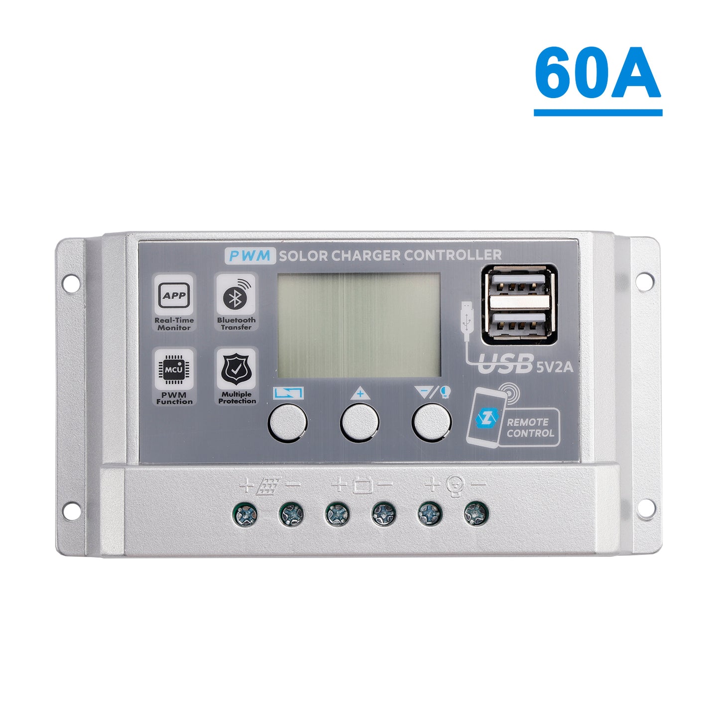10A-60A PWM Solar Controller Display Current Solar Street Light Control 0V Start