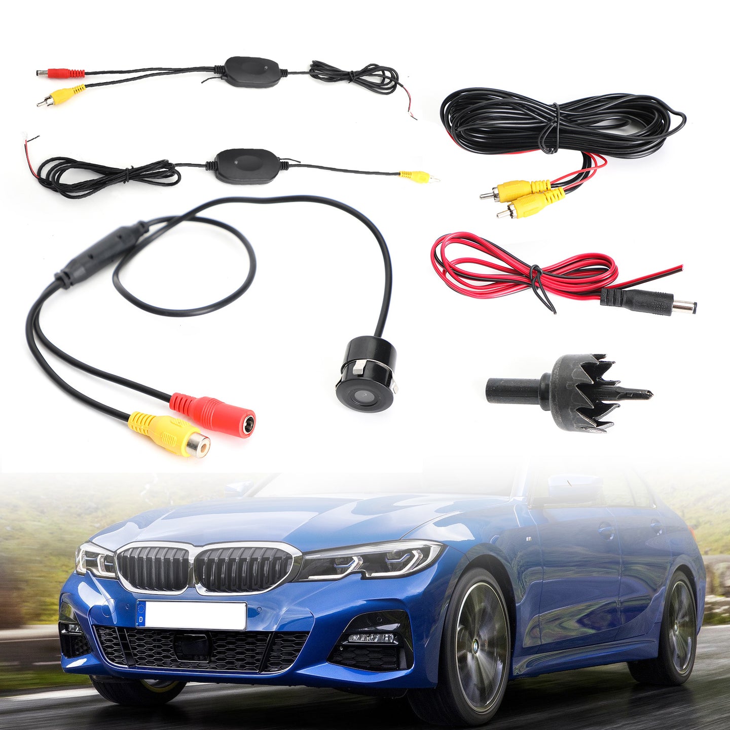 170°Wide Car Wireless Rear View Reverse Camera 18.5mm Punch Hole HD Night Vision