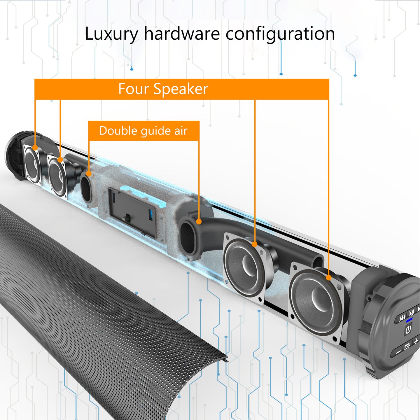 Bluetooth Wireless Sound Bar System – 4 Speaker Subwoofer for TV & Home Theater