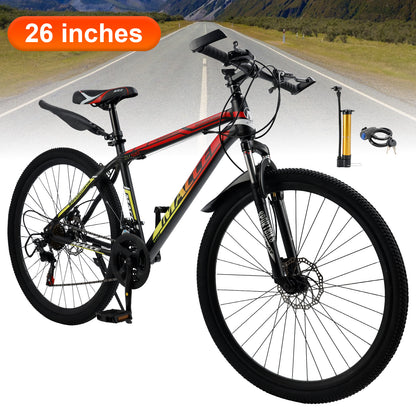 26 inch 24-Speed Mountain Bike with Suspension & Dual Disc Brakes