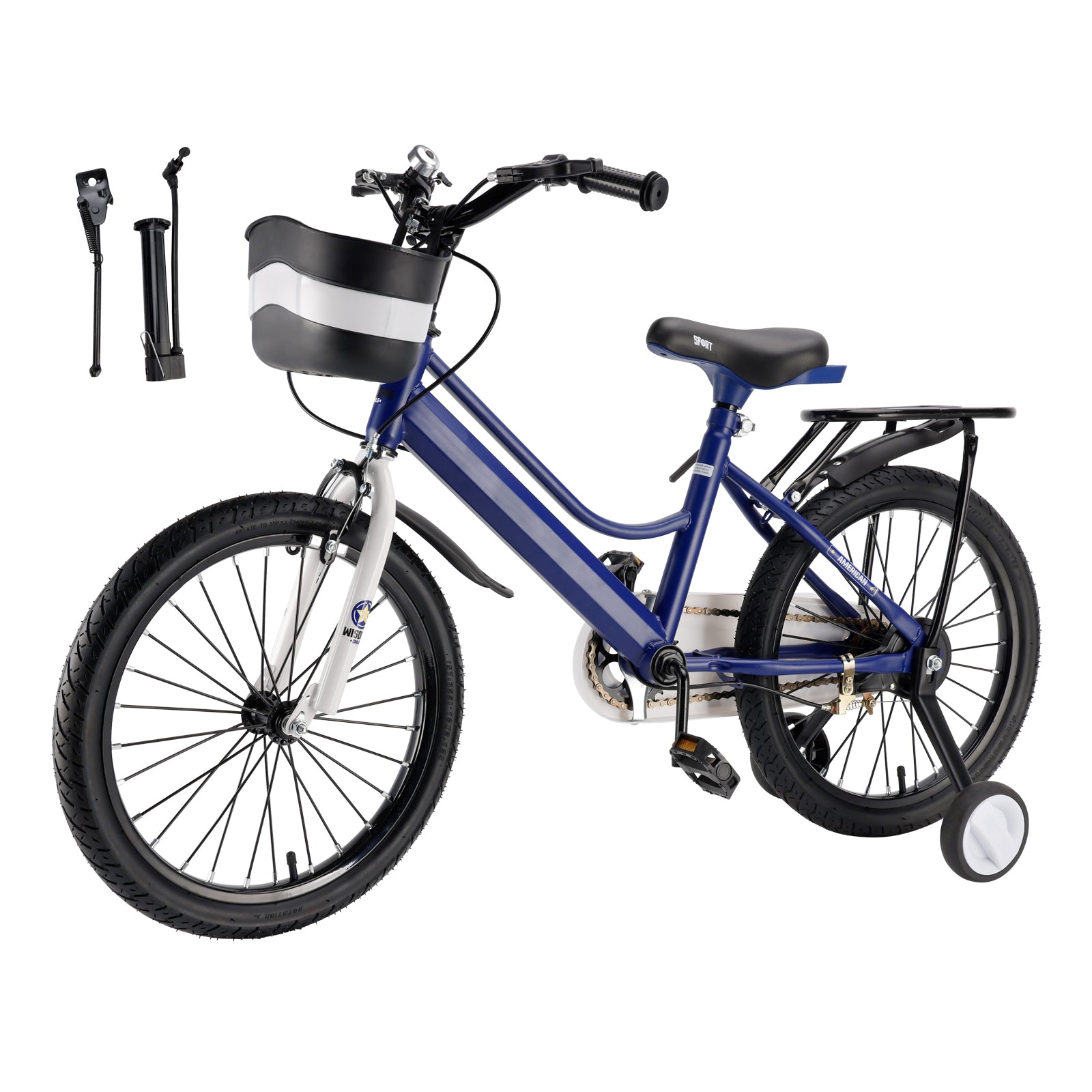 16" Kids Bike for Boys and Girls with auxiliary wheels & Rack Dark Blue (Copy)