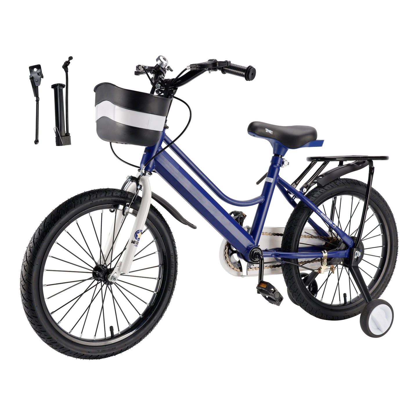 16" Kids Bike for Boys and Girls with auxiliary wheels & Rack Dark Blue (Copy)