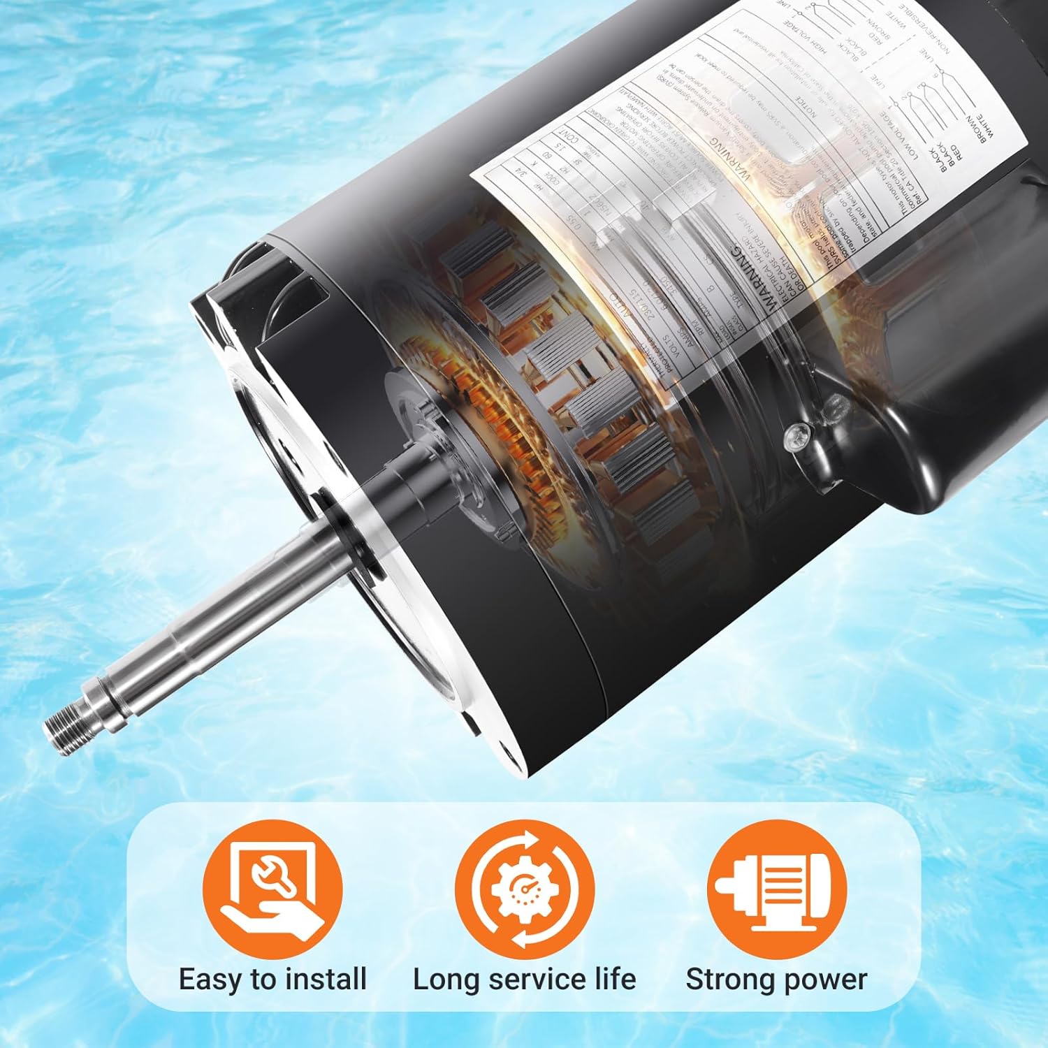 B625 Pool Pump Motor 0.75HP fit for Polaris PB4-60 PB460 Booster Pump