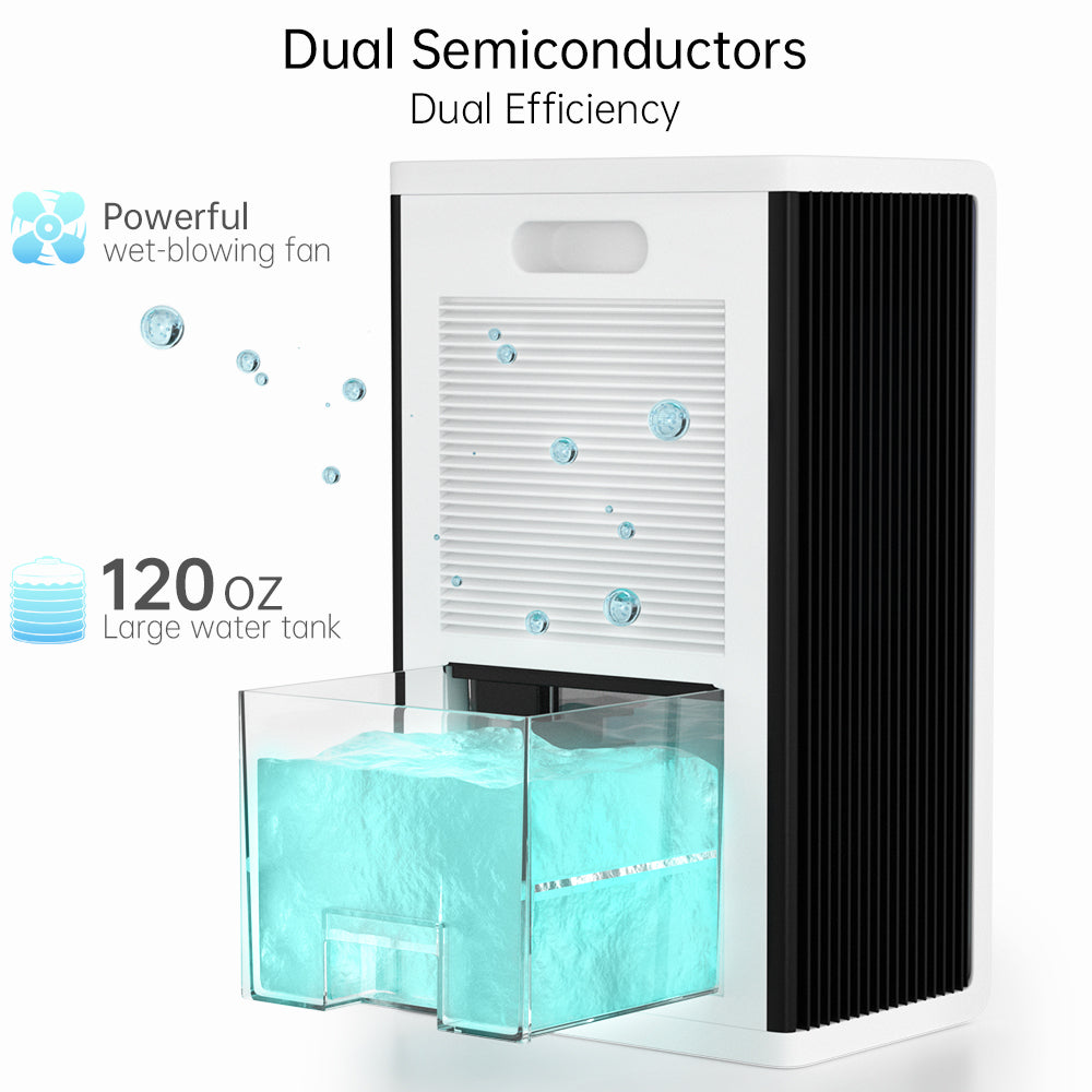 1000 sq ft Dehumidifier and Air Purifier 2-in-1 with 120oz Tank, Ultra-Quiet (30dB), HEPA Filter & 7-Color LED