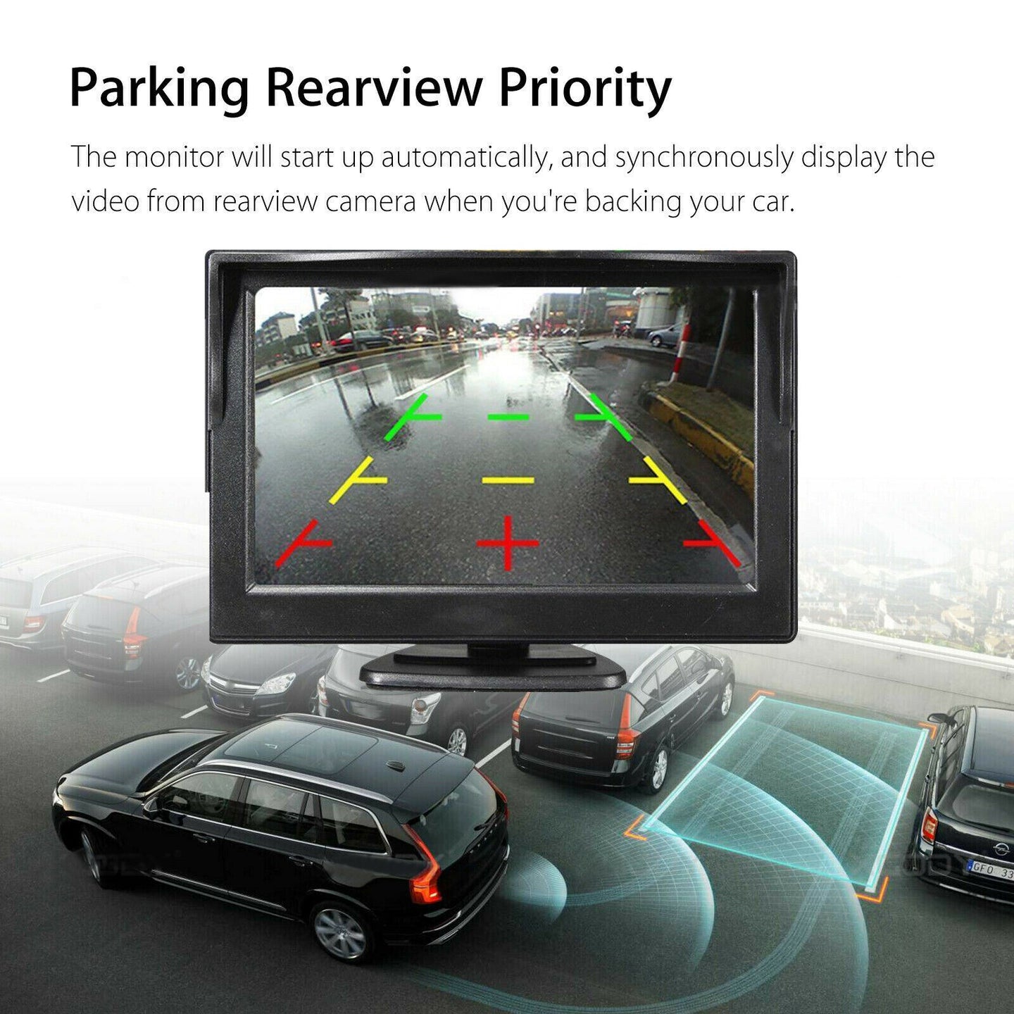 5 Inch HD Screen Monitor for Car Rear view Reverse Backup Parking Camera