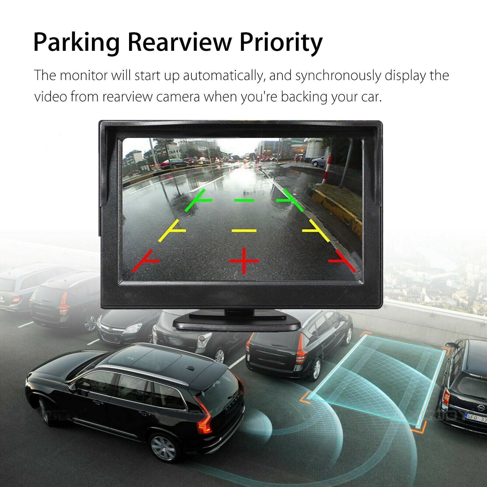 5 Inch HD Screen Monitor for Car Rear view Reverse Backup Parking Camera