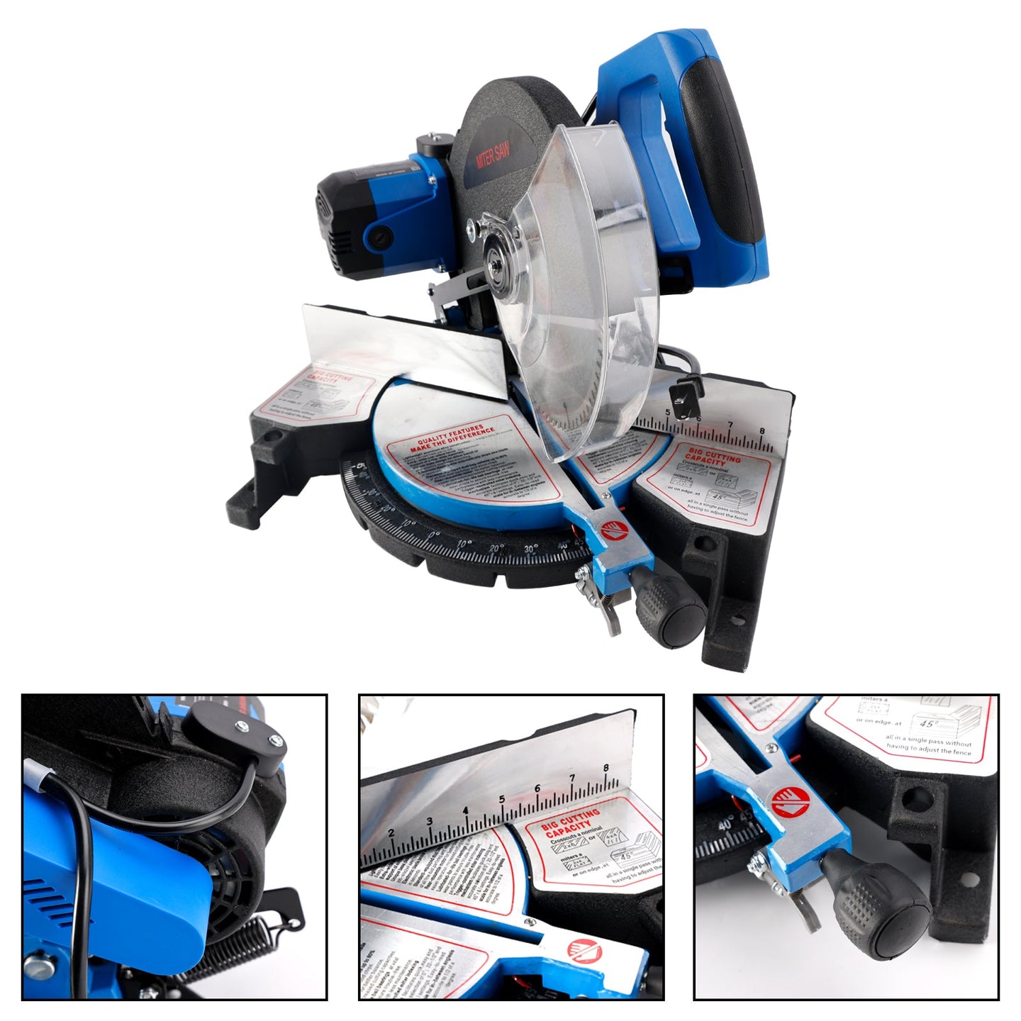 High precision10-Inch Single-Bevel Sliding Compound 0-45 Bevel Miter Saw