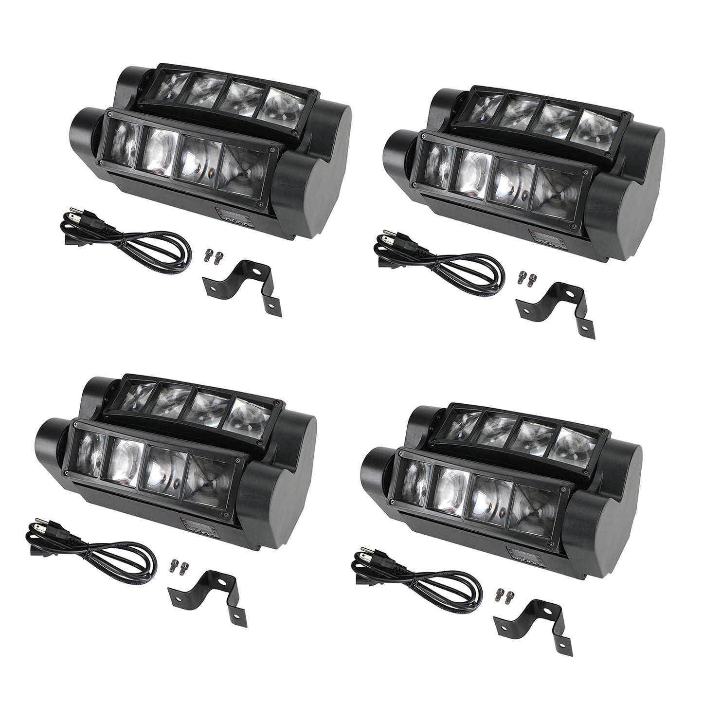 4Pcs 80W 8LED RGBW Spider Moving Head Stage Lighting Beam DMX Party DJ Lighting